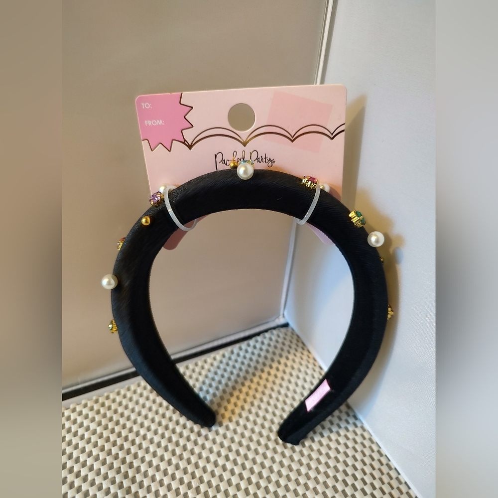 Packed Party Black Velvet Headband NWT